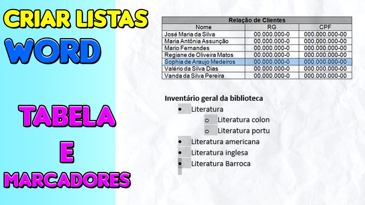 COMO FAZER UMA LISTA NO WORD