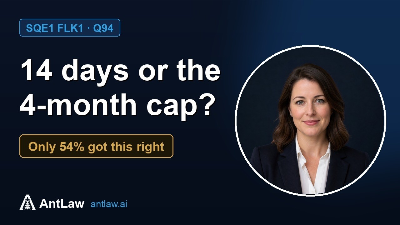 SQE1 FLK1 Q94: particulars of claim 14 days vs 4-month claim form limit