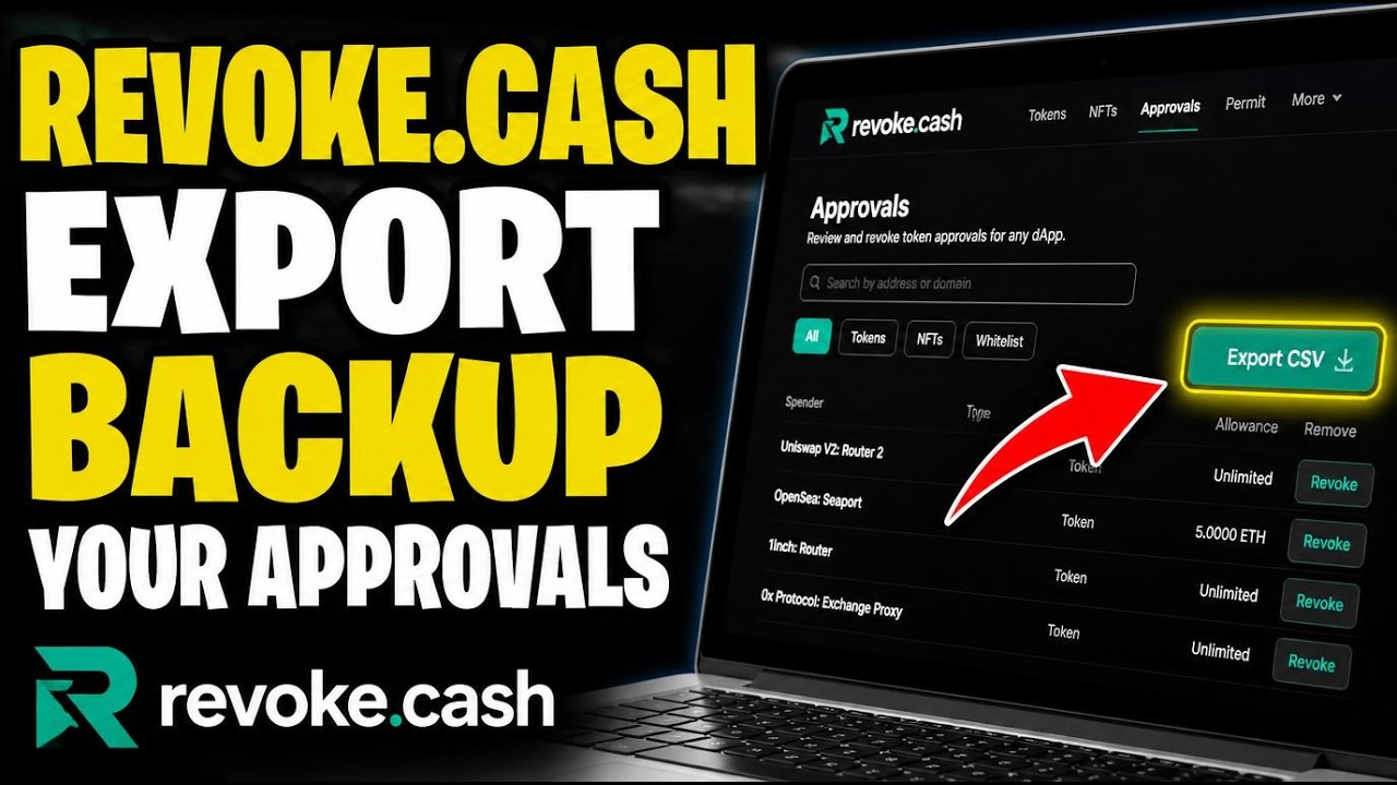 How to backup your dApp approvals with Revoke.cash export - Quick Tutorial