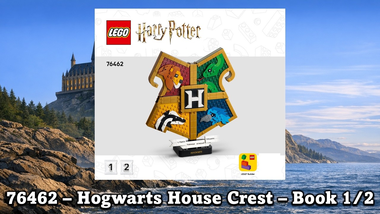LEGO Harry Potter 76462 - Hogwarts House Crest - Book 1/2 - LEGO Instructions (Full Build)