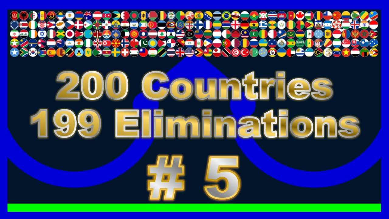 200 Countries & 199 Eliminations Marble Race #5 in Algodoo | Marble Factory