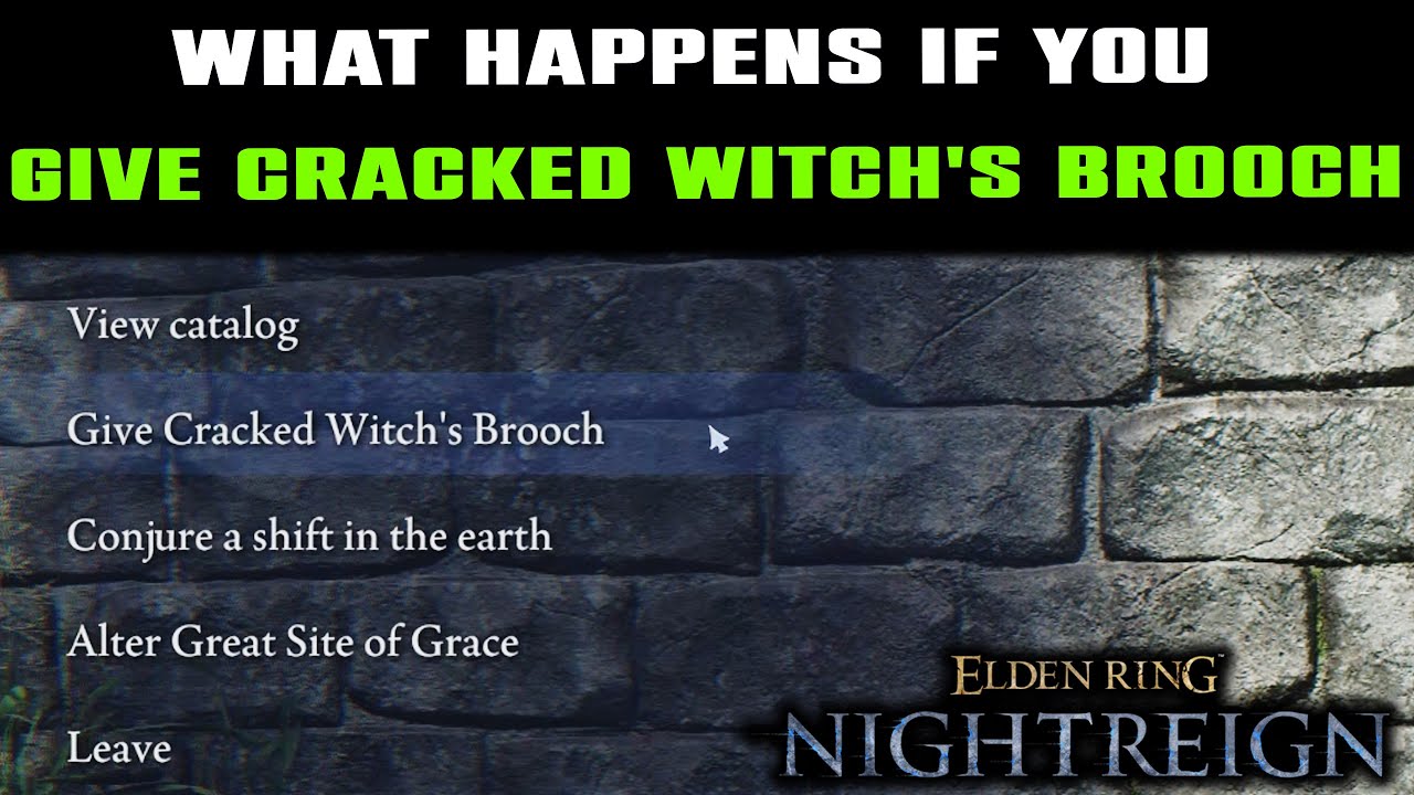 What Happens if you Give Cracked Witch's Brooch/Give Witch's Brooch at Collector Signboard ER