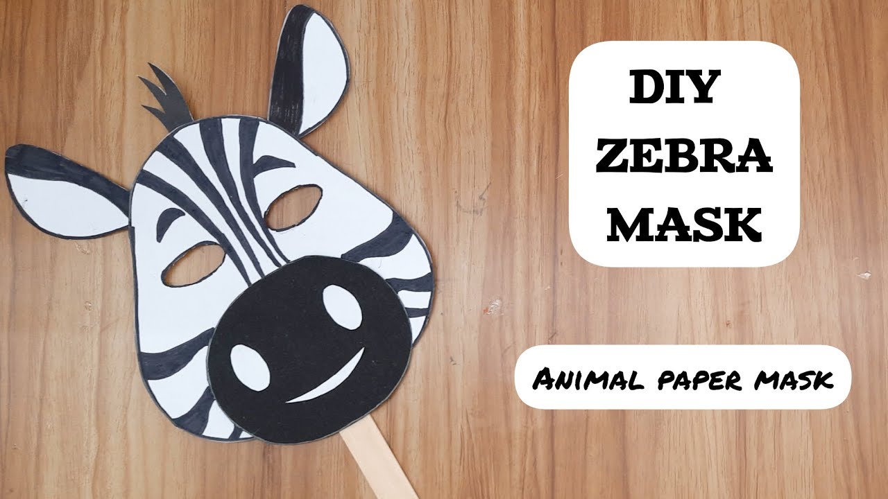 How to make Zebra Paper Mask ? Animal Paper Mask ideas / Mask making /Step by step tutorial of Mask