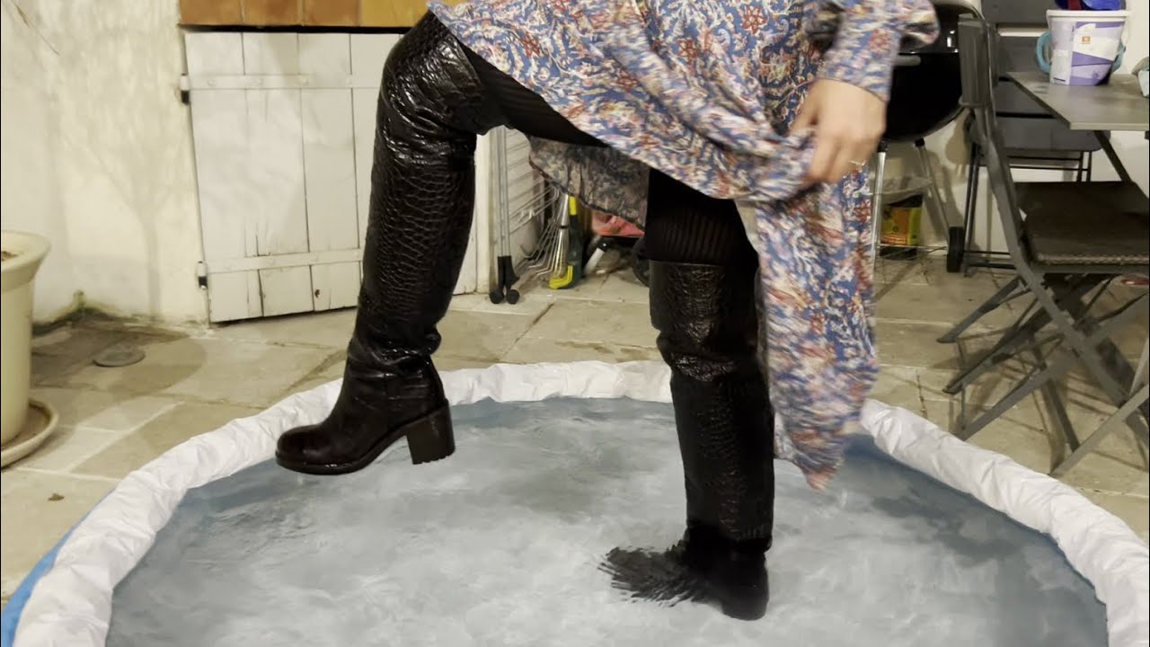 (TRAILER) Julie's Booted Adventures : Over the knee boots playing in water