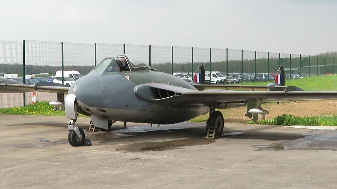 De Havilland Venom full engine run at Bruntingthorpe 29th April 2023