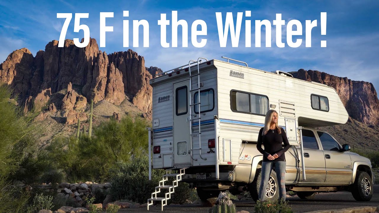 TRUCK CAMPER LIFE Arizona - Making enchiladas and staying warm in the Superstition Mountains!