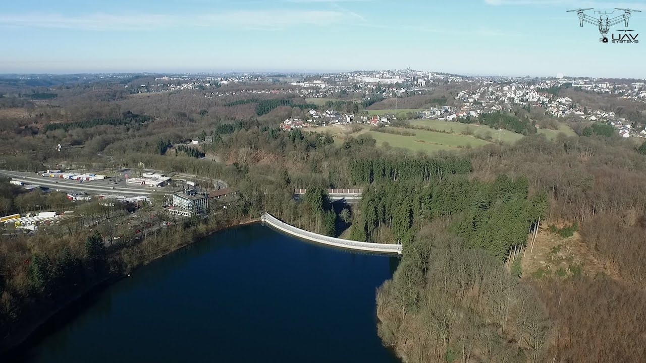 Remscheid Eschbachtalsperre Rastst&auml;tte West Aerial Video