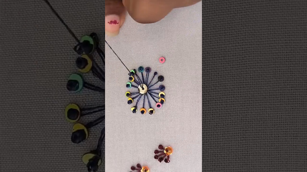 #chamki knot stitching #embroiderydesign for beginners