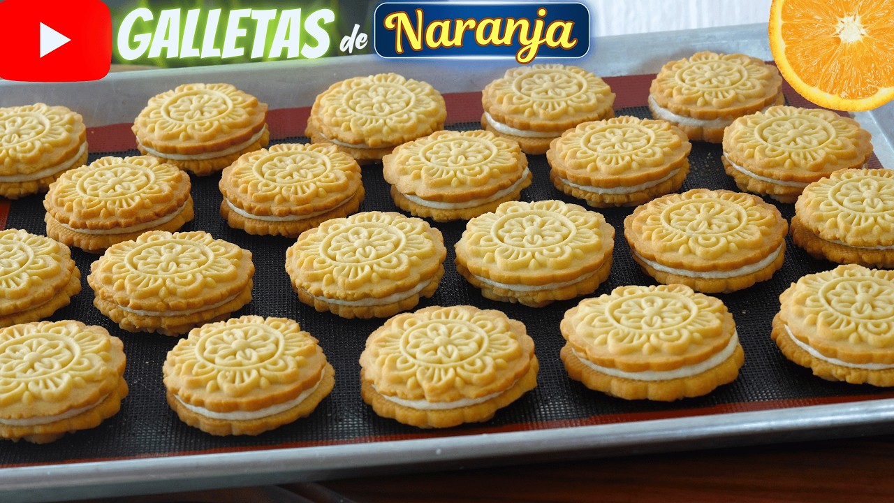 🔥C&oacute;mo Hacer Galletas de Naranja Rellenas🍊 Receta Casera F&aacute;cil Paso a Paso