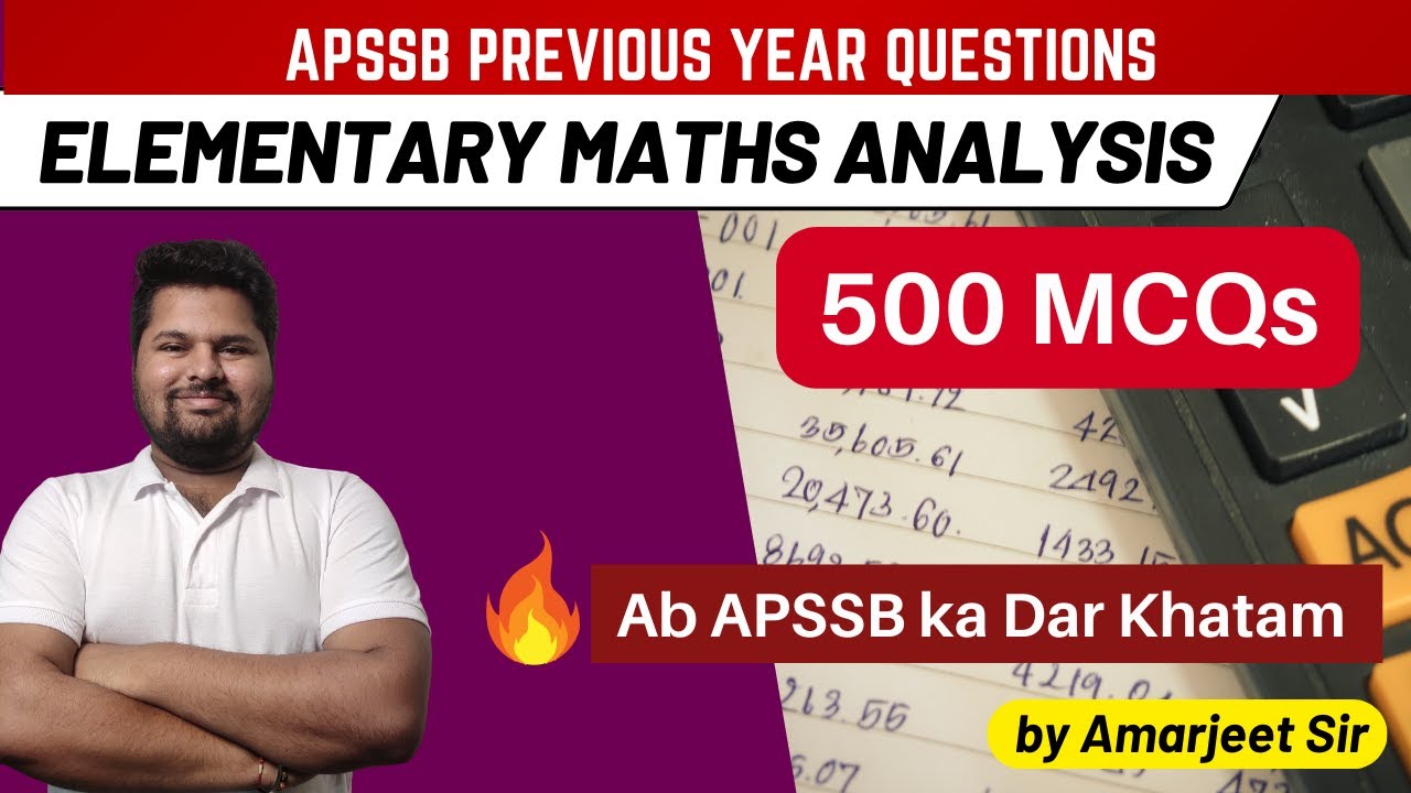 500 MCQs I APSSB MATHS PREVIOUS YEAR QUESTIONS I PART 1 by AMARJEET SIR I UDC I LDC I CSL I CHSL
