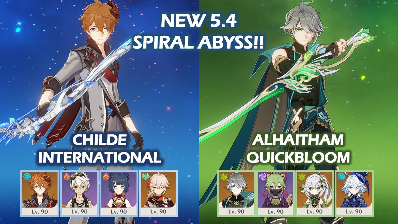 NEW 5.4 Spiral Abyss!! Childe International & Alhaitham Quickbloom Floor 12 Genshin Impact