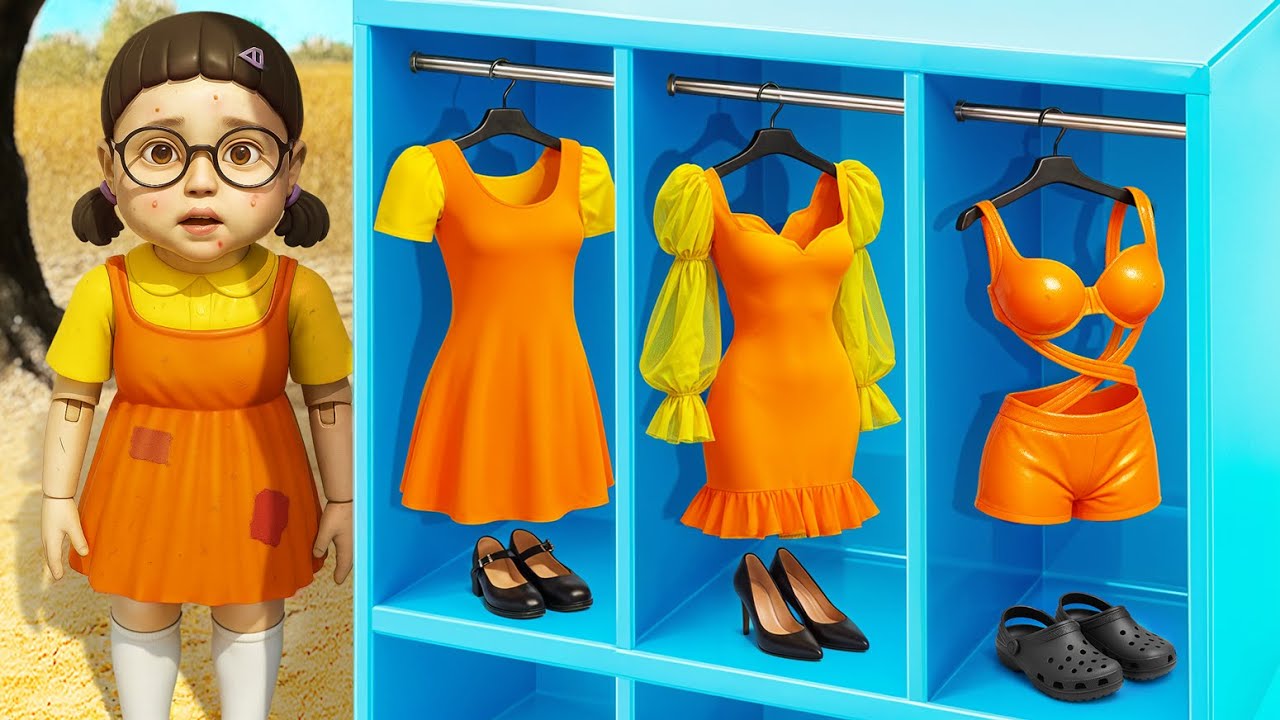 Van nerd tot reusachtige Squid Game Doll Makeover! Hoe word je SGD!
