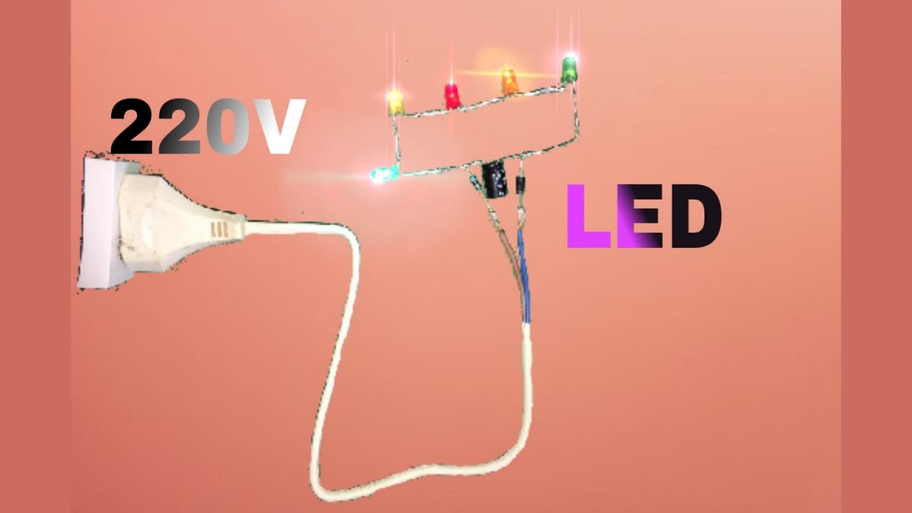 ابسط طريقة لعمل دائره LED متحركه 220v وسهلة The simplest way to make a moving LED circuit and easy
