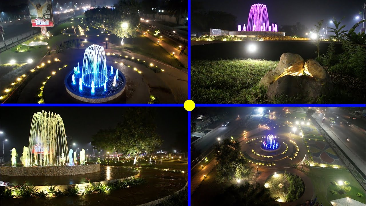 💯% TRAVAUX : VUE DU DRONE NOCTURNE AU PARC MAMAN MARTHE K. TSHISEKEDI