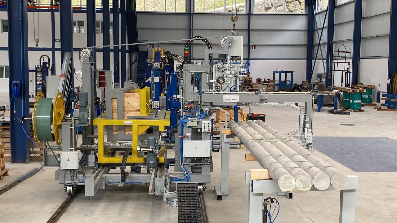 FASP-25 Automatic Strapping Machine , with insertion of wooden blocks and with lateral displacement 