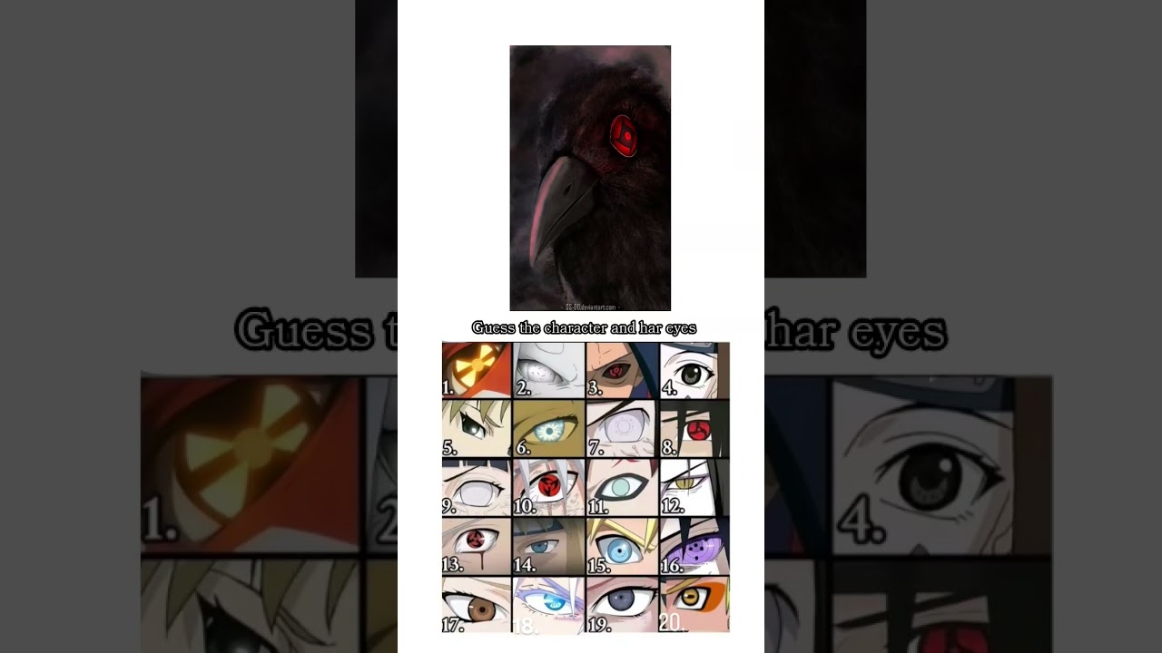 only real Naruto viewers Guess the character and har eyes