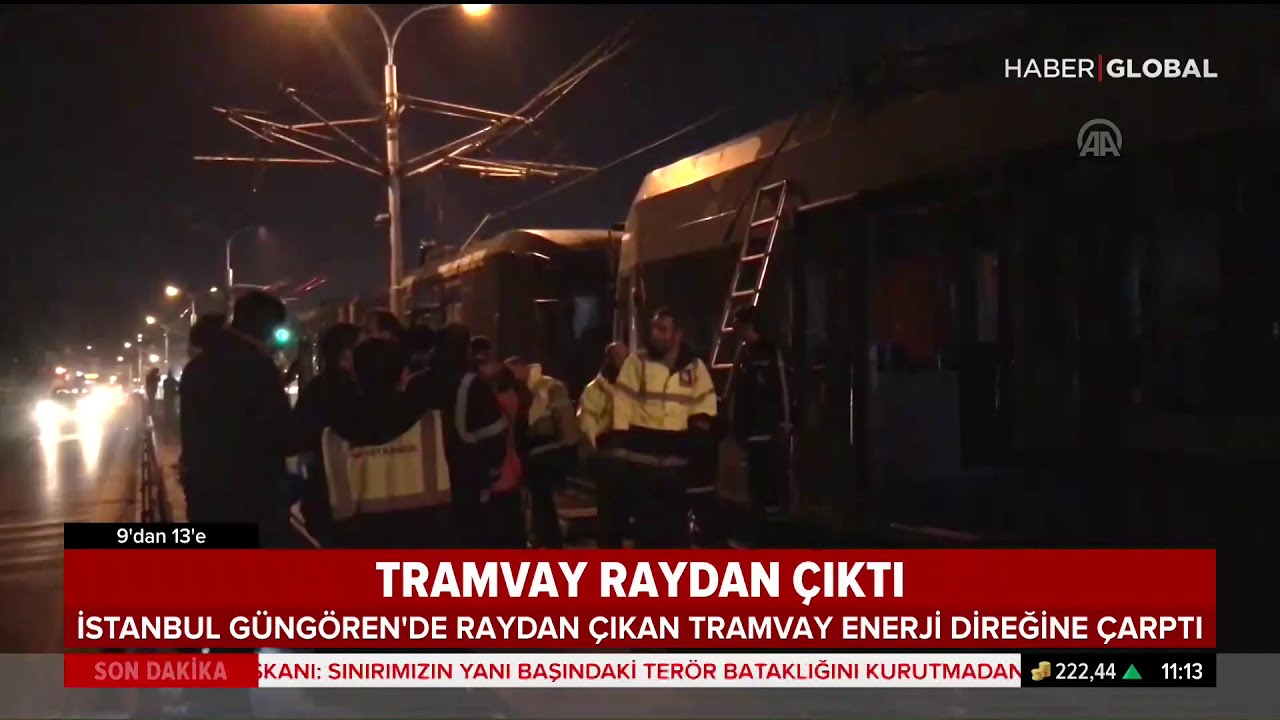 Istanbul'da Tramvay Raydan Çıktı