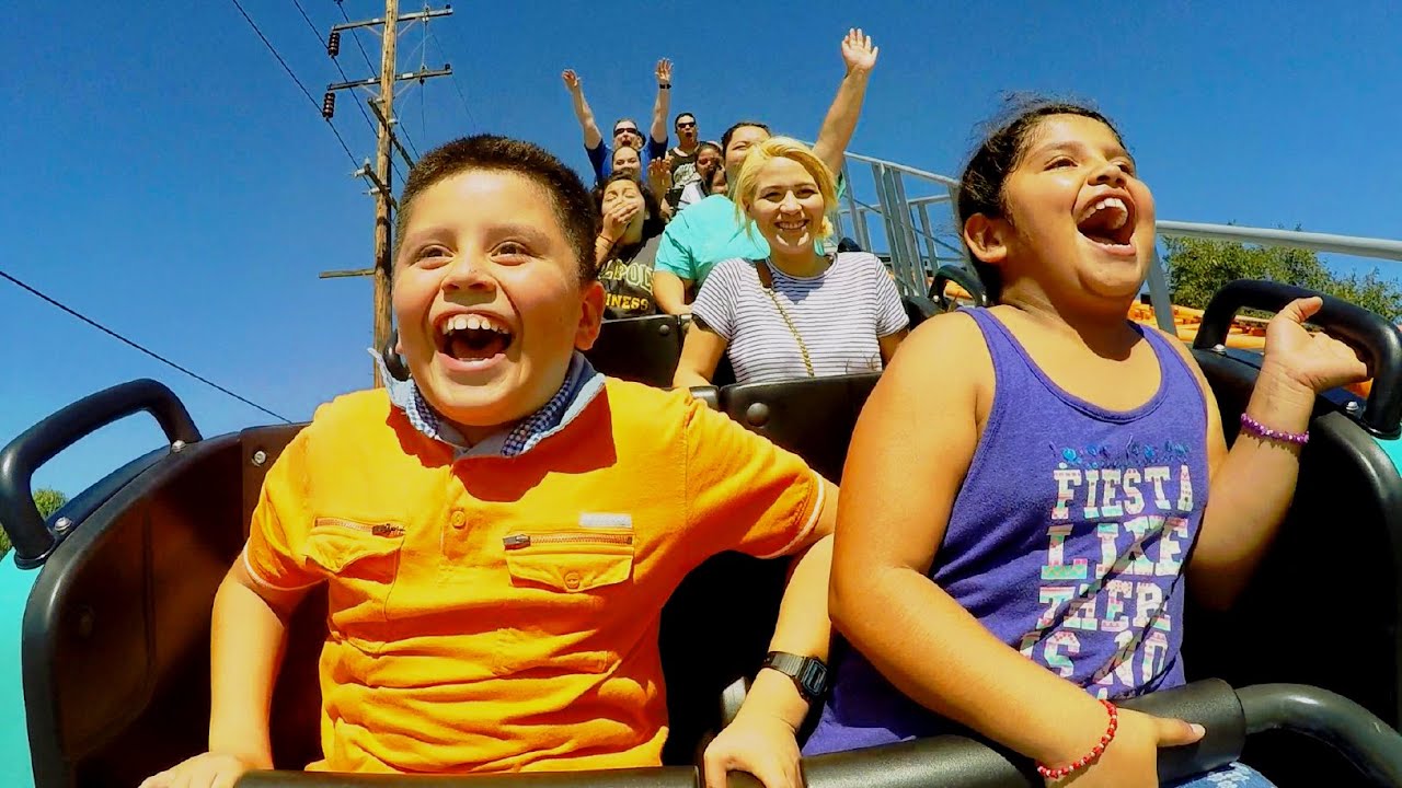 Rewind Racers front seat on-ride reverse ridercam HD POV @60fps Adventure City