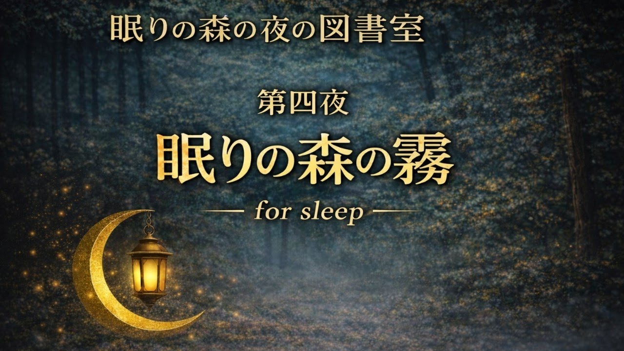【睡眠用朗読】眠りの森の霧｜眠りの森の夜の図書室（90分）｜眠くなったら落ちていい物語