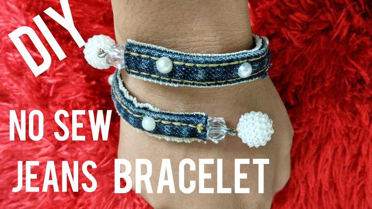DIY  Denim Friendship Bracelets from old jeans / Recycle old jeans No sew project