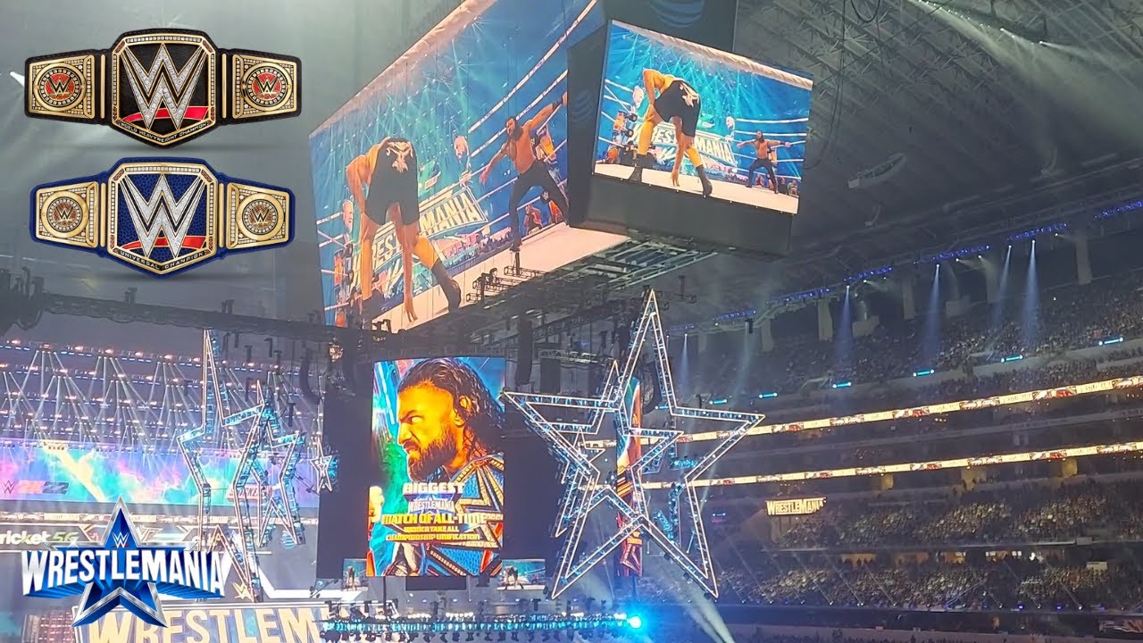 Roman Reigns vs. Brock Lesnar | WWE WrestleMania 38 Night 2: Entrances & Title Match Highlights