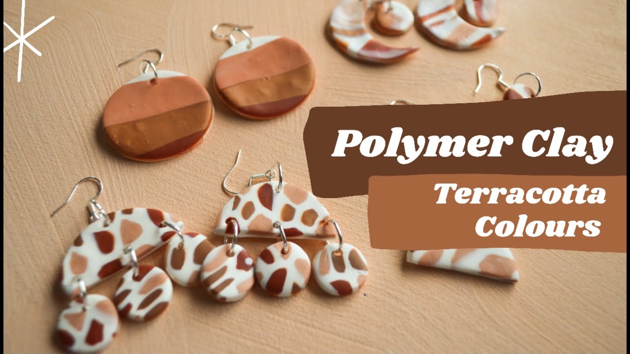 Polymer Clay Earring Tutorial | How to Make Giraffe Pattern with Terracotta Colours