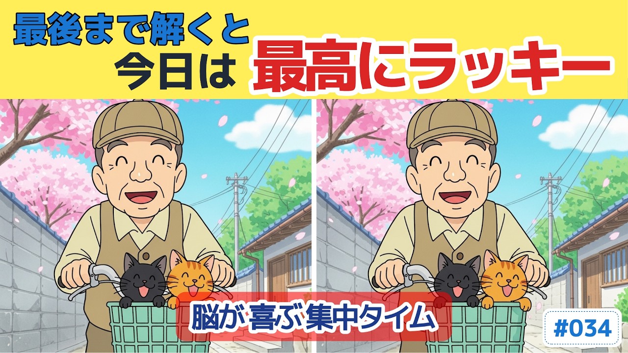 【間違い探し 60代70代】最後の1つがなかなか見つからない #034