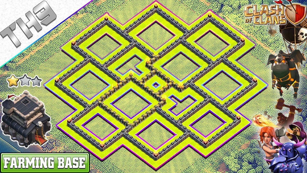 NEW Town hall 9 Base 2018 | Best TH9 Dark Elixir Farming base layout - CLASH OF CLANS