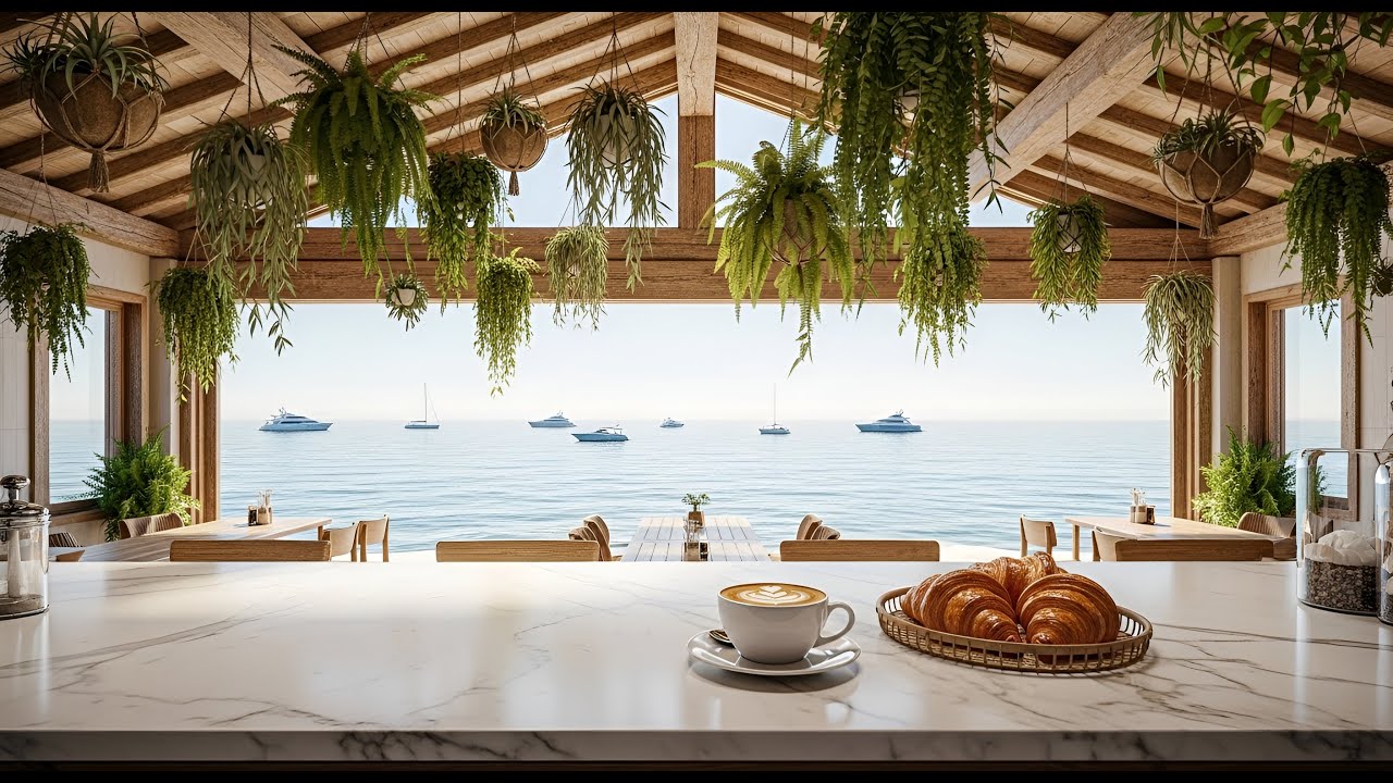🌴 Uplifting Seaside Bossa Music & Tropical Ocean Ambience for Morning Calm