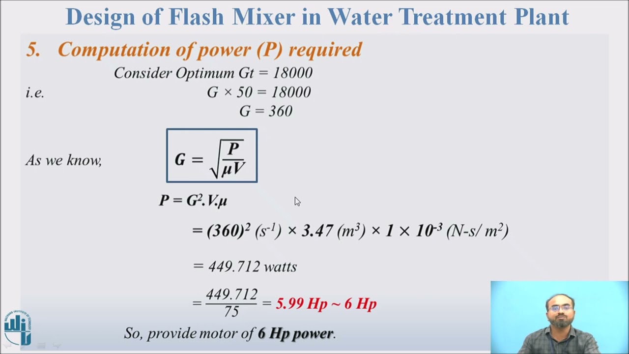 Design of Flash Mixer in Water Treatment Plant