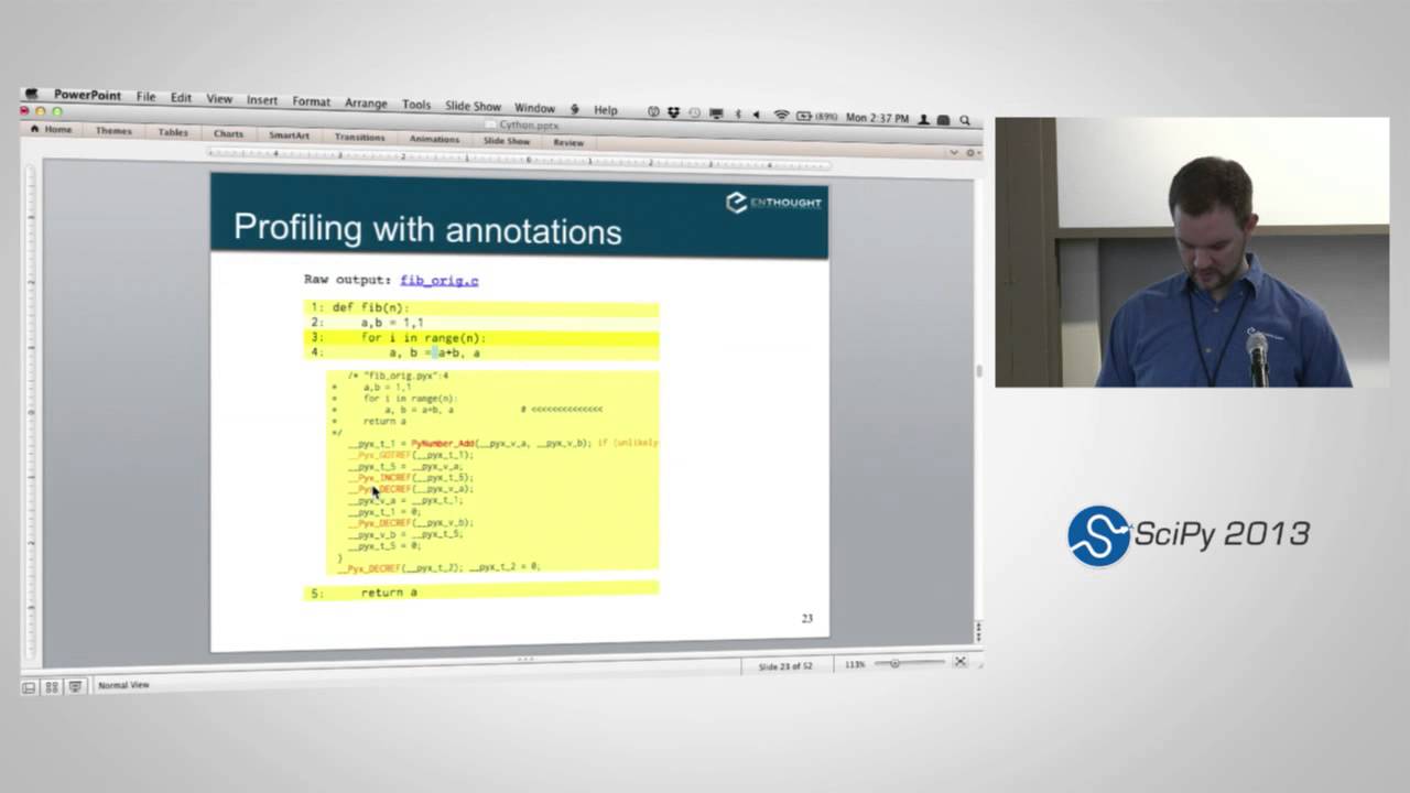 Cython: Speed up Python and NumPy, Pythonize C, C++, and Fortran, SciPy2013 Tutorial, Part 2 of 4