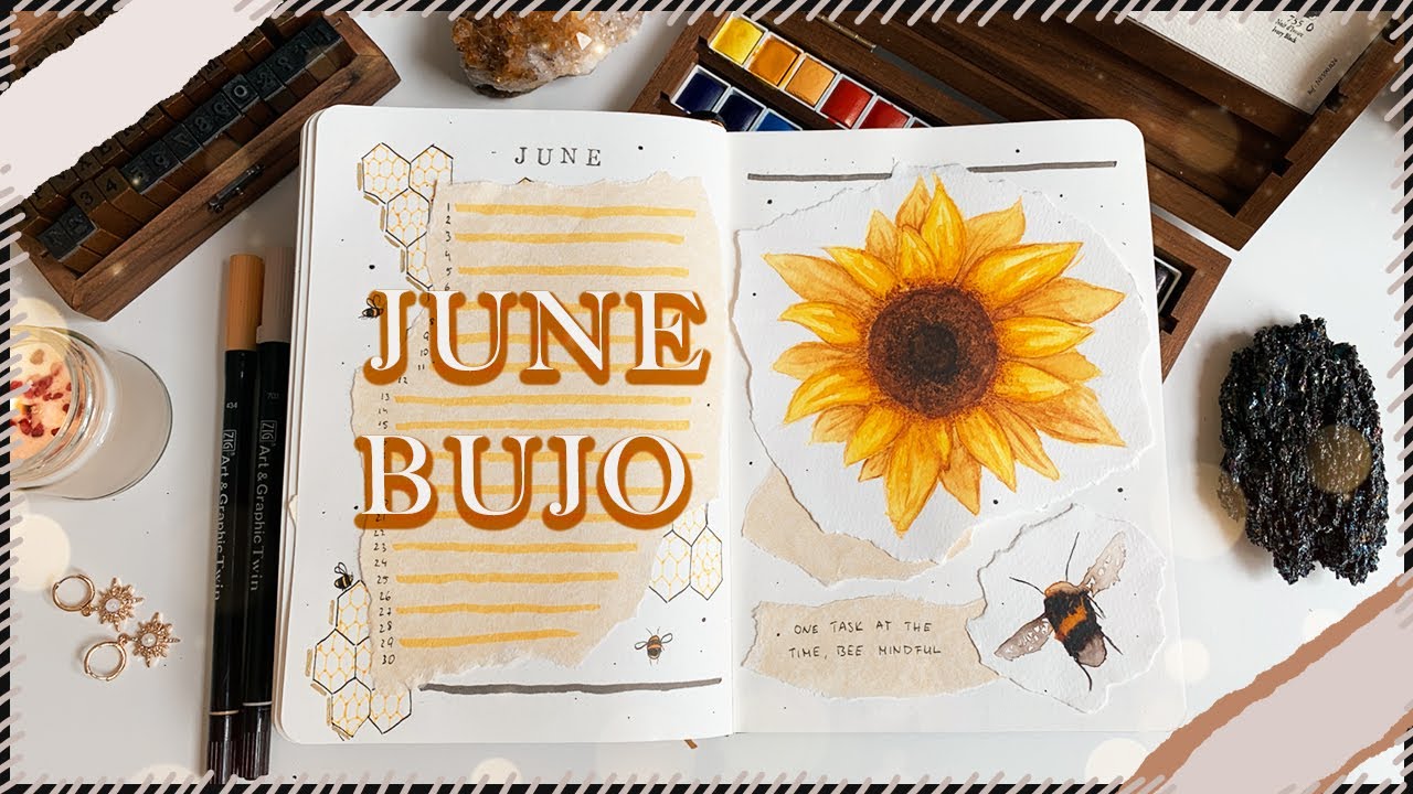 June Bullet Journal: Sunflowers & Bees! Book Roast [CC]
