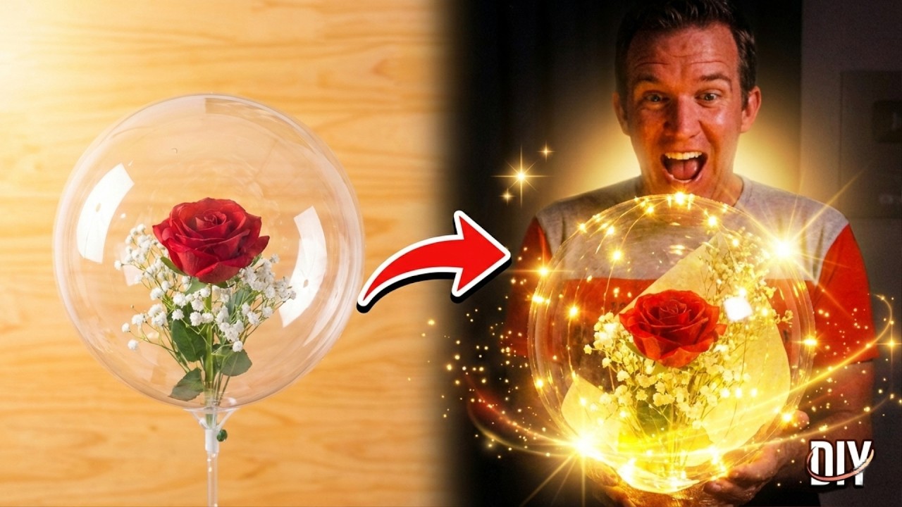 ¡SORPRENDE con esta ROSA MÁGICA en un GLOBO! 🌹✨ ideas para el 14 de Febrero 💞 regalos y manualidades