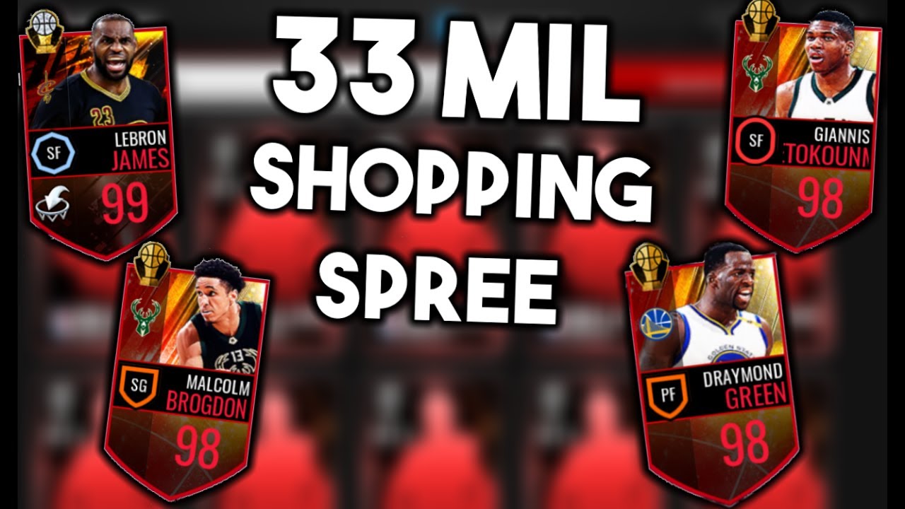 33 MIL SHOPPING SPREE = MY FIRST 99 OVR LINEUP!! NBA Live Mobile