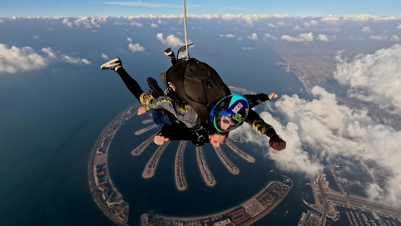 Skydive Dubai - skydiving over the Palm Jumeirah |4K| Video