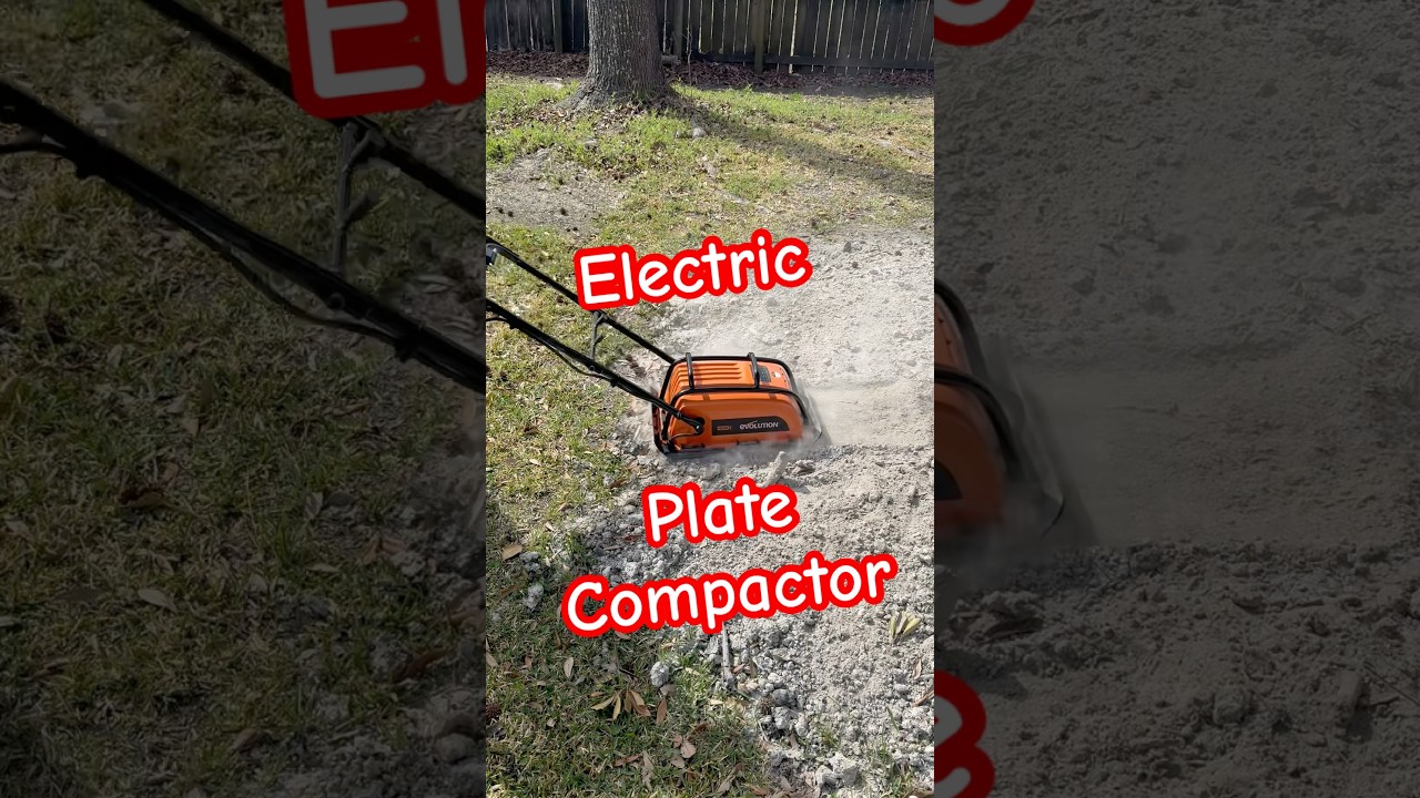 This Evolution electric plate compactor is awesome! #tools #landscaping #diy
