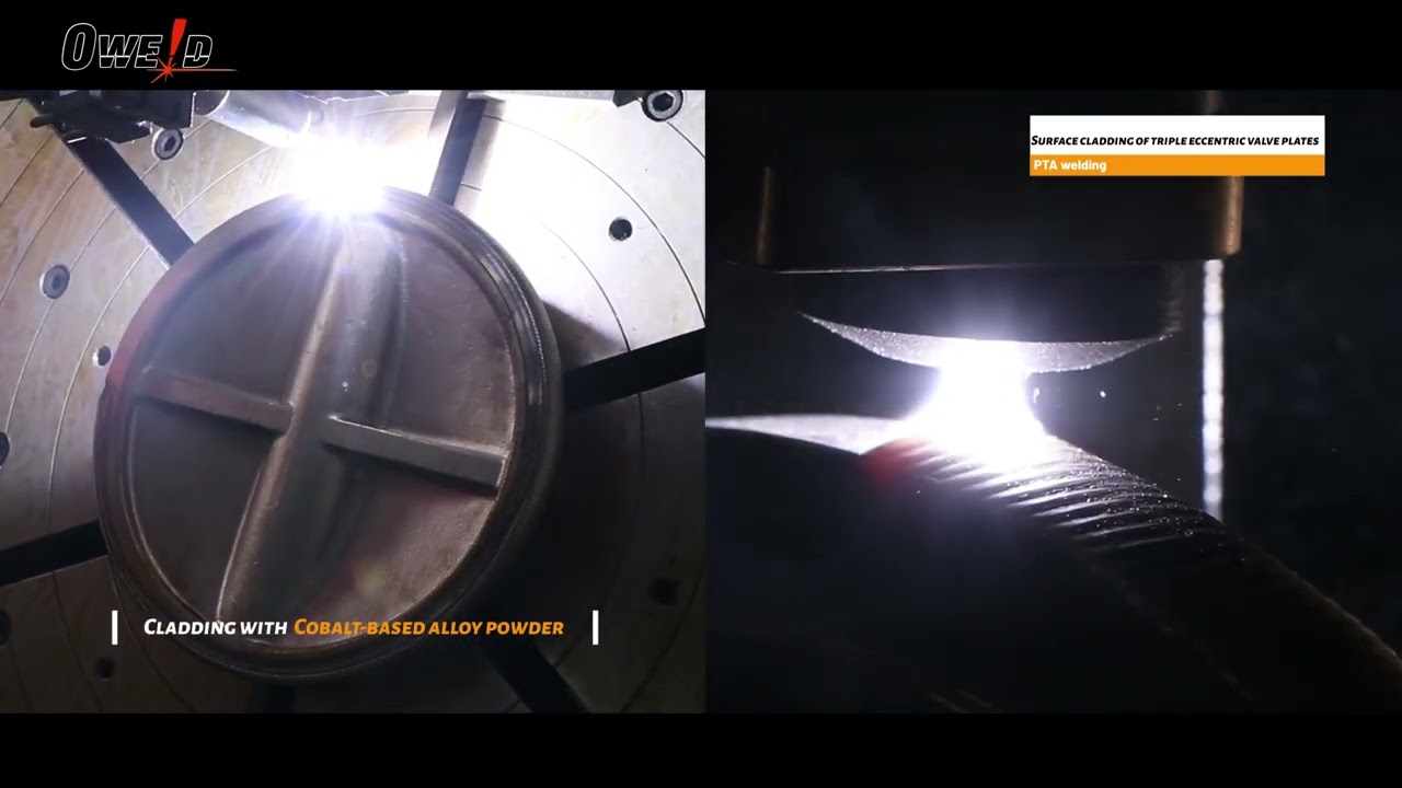 PTA welding&mdash;&mdash;Surface cladding of triple eccentric valve plates