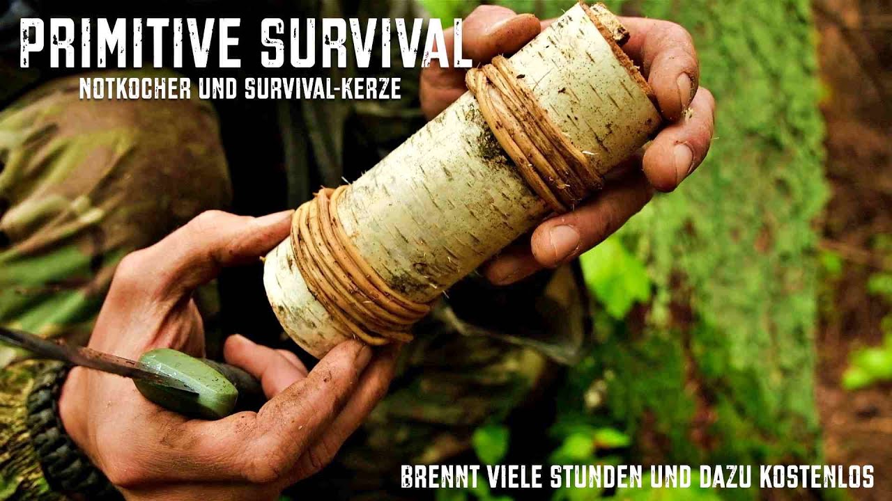 Primitive Survival Bush-Kerze/Notkocher der viele Stunden brennt - Kostenlos aus der Natur -