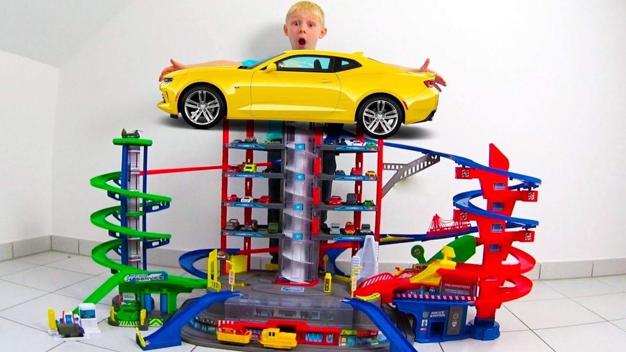 МЕГА ГАРАЖ и Машинки! МЕГА Огромный Трек Majorette Super City Garage