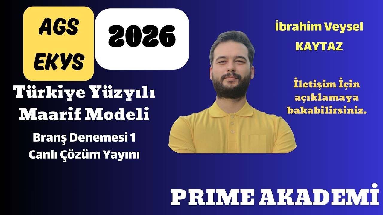 Türkiye Yüzyılı Maarif Modeli Branş Denemesi 1 Çözümleri (2. Ders) - İbrahim Veysel KAYTAZ