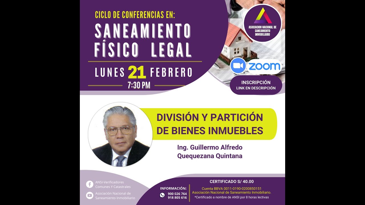 DIVISI&Oacute;N Y PARTICI&Oacute;N DE BIENES INMUEBLES - ING  GUILLERMO QUEQUEZANA