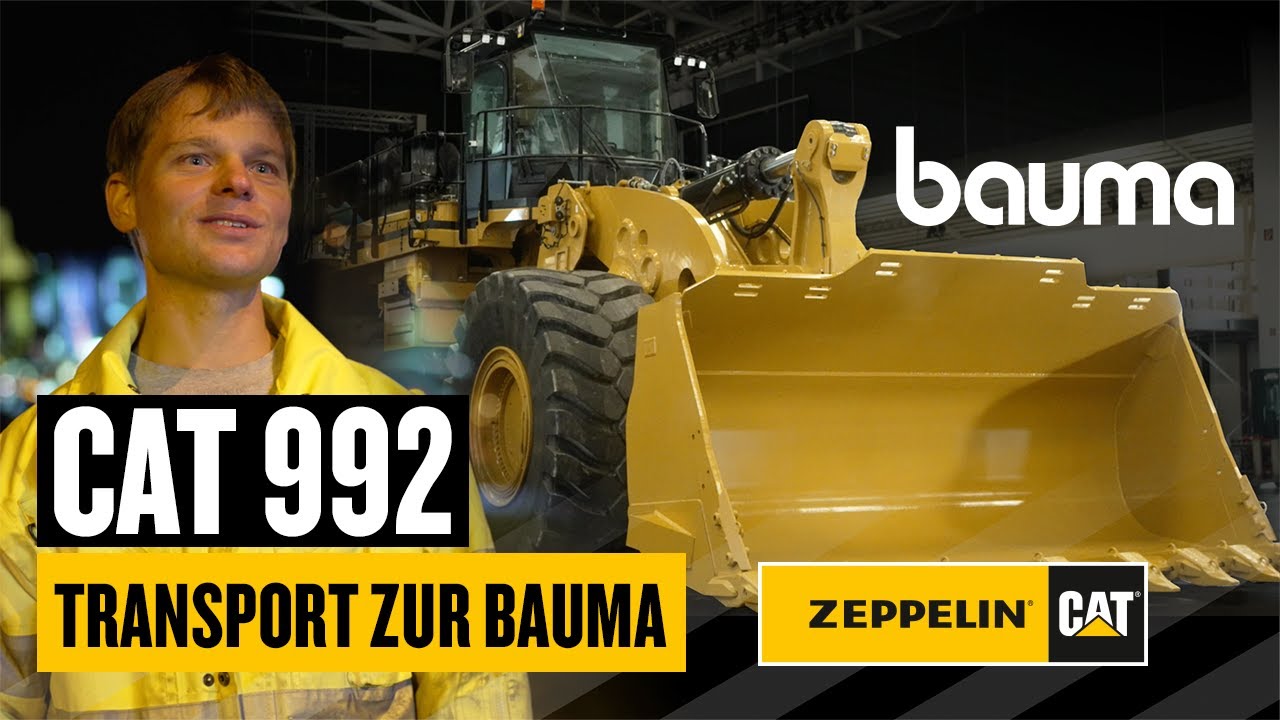 Wie ein 105-Tonnen-Radlader zur bauma transportiert wird | Cat 992 | Zeppelin Baumaschinen