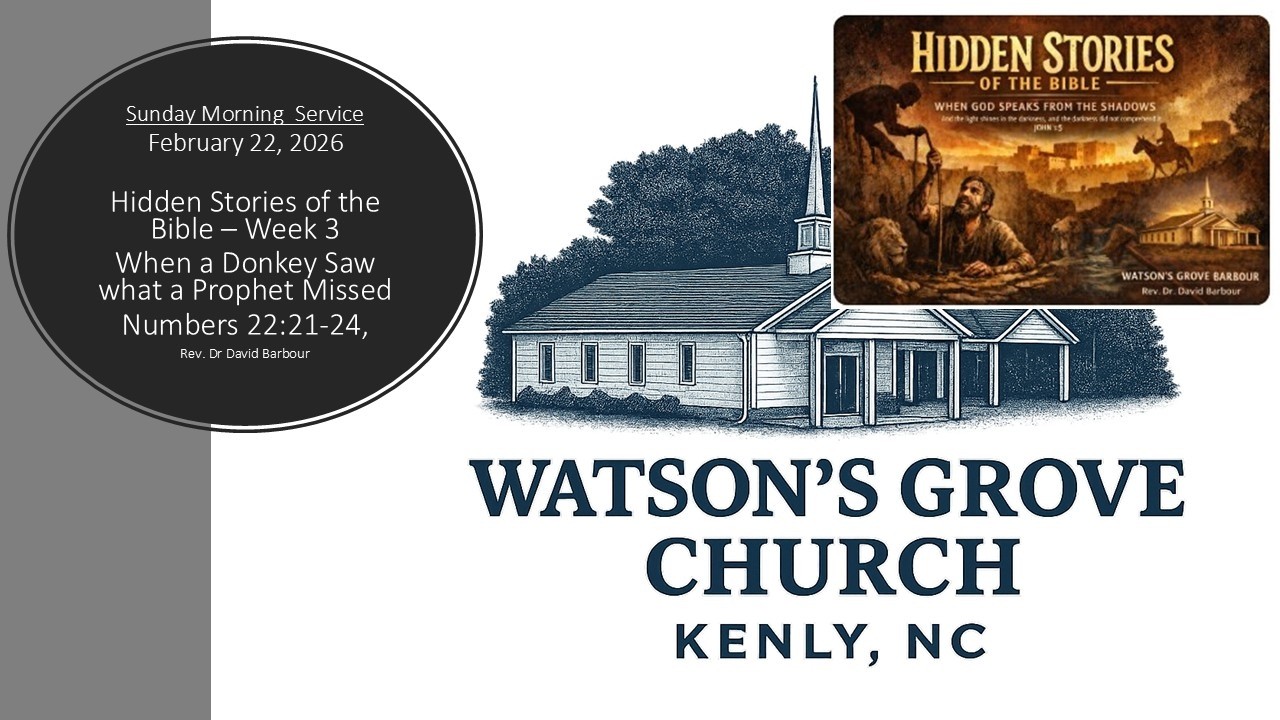 Watson's Grove Church - Hidden Stories Week 3- When a Donkey Saw What a Prophet Missed Numbers 22