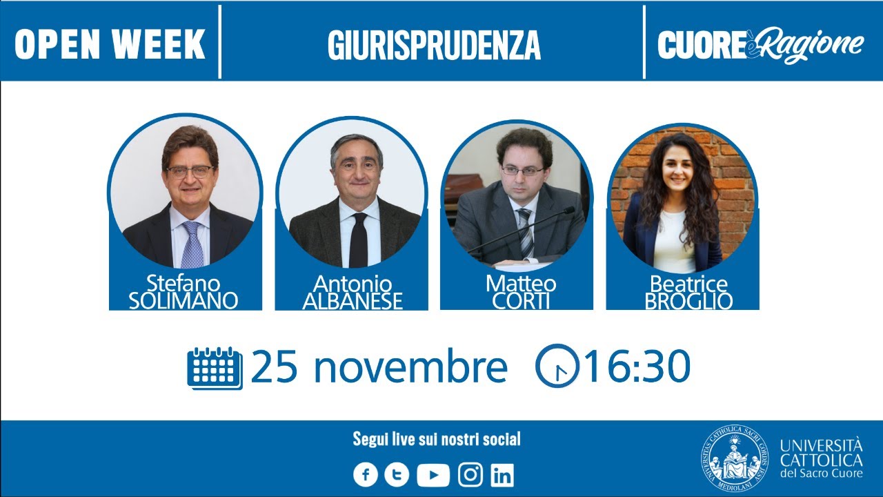 🔴 GIURISPRUDENZA. Seguite in diretta alle 16.30 la presentazione della Facoltà
