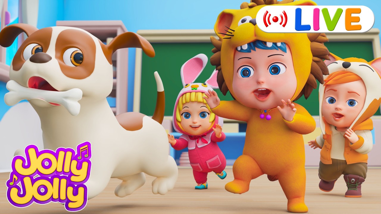 LIVE🔴Best Nursery Rhymes | Bingo, Baa Baa Black Sheep + More | Jolly Jolly & Animals