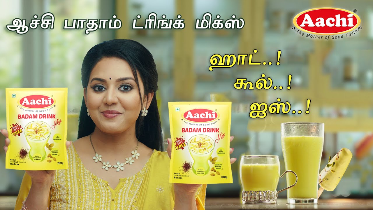 Aachi Badam Drink Mix - Hot... Cool... Ice... (Buy 1 Get 1 FREE) New TVC Ad