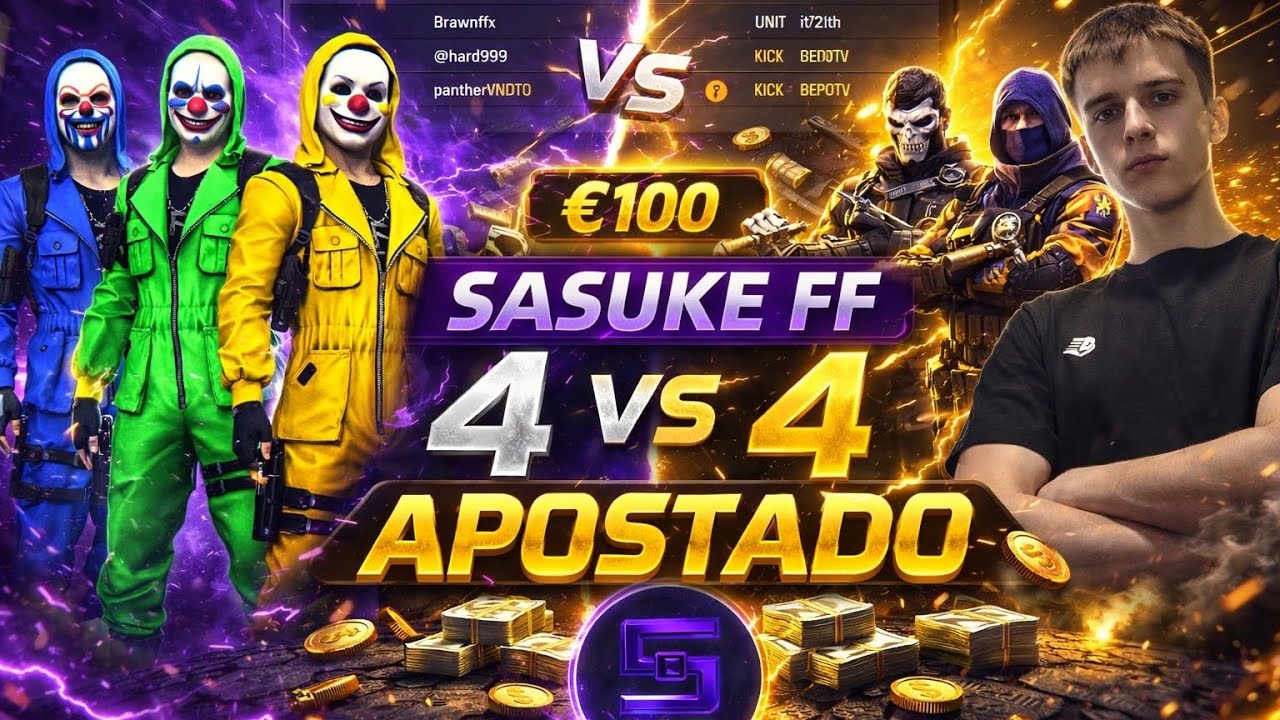 Sasuke ff 4 vs 4 APOSTADO ! 🔥