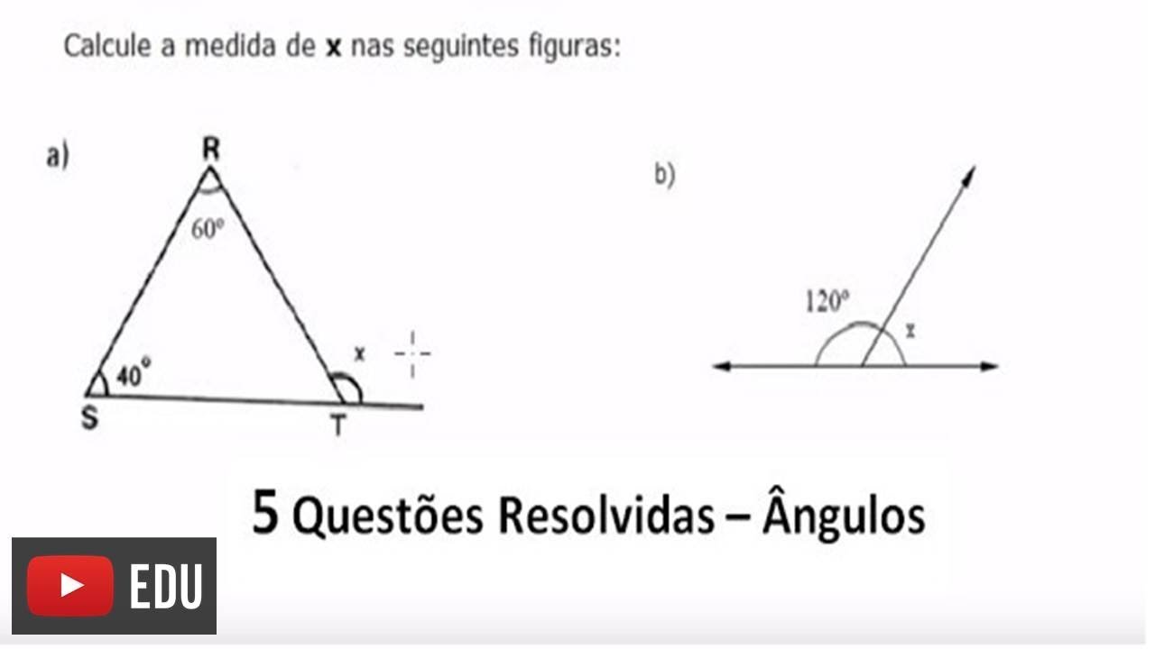 Exercícios de Ângulos.