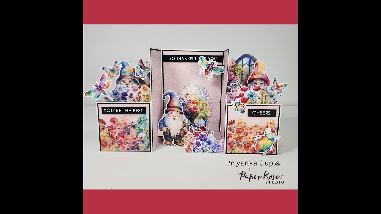 Paper Rose Studio | Rainbow Garden Pop-up Card