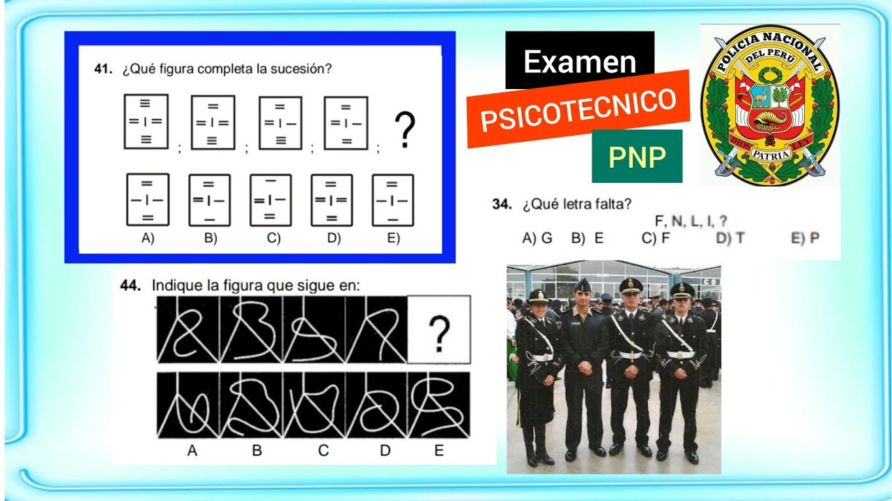 Simulacro Admisión PNP - EXAMEN PSICOTÉCNICO 👮 Escuela Oficiales EO PNP 🇵🇪 👉Resuelto